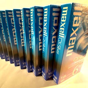 vintage 10 Maxell GX-Silver Blank VHS Cassettes High Quality T-120 6 Hour SEALED