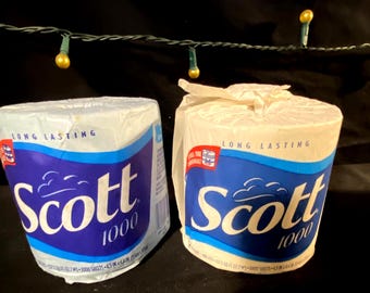 Vintage 1995 Scott Toilet Paper 2 Rolls Blue White New Rare