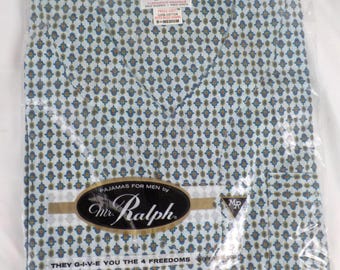 Vintage Mr. Ralph Men’s Pajama Shirt B Medium 100% Cotton New