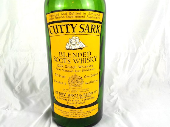 Vintage Cutty Sark 1 Gallon Green Glass Whiskey Bottle 18.5