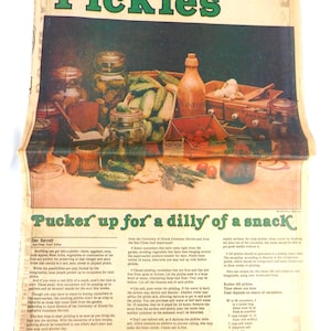 Vintage 1978 Chicago Sun-Times Food Section Pickles Cover Page September 7 1978