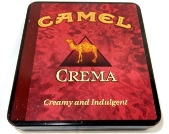 Vintage Camel Crema Metal Cigarette Tin Collector Case Empty