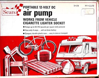Vintage 1979 Sears 12V Air Compressor Portable in Box w/Receipt