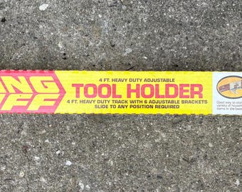 Vintage SteelCity Hang Tuff Tool Holder | 1980s NOS, 4-Foot Metal Rack