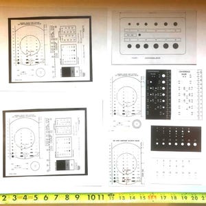 Vintage RCA + Admiral CRT Blemish & Convergence Transparencies Lot of 9 - 1970s TV Test Patterns