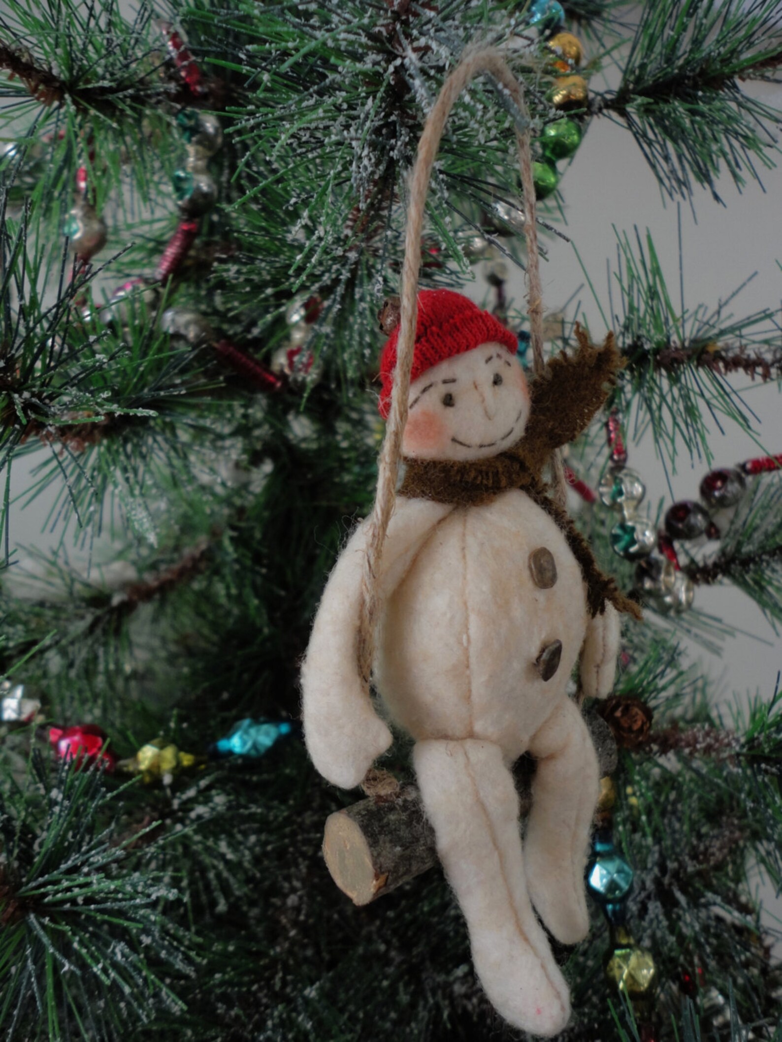 Made To Order Cotton Batting Snowman Christmas Ornament Named Etsy