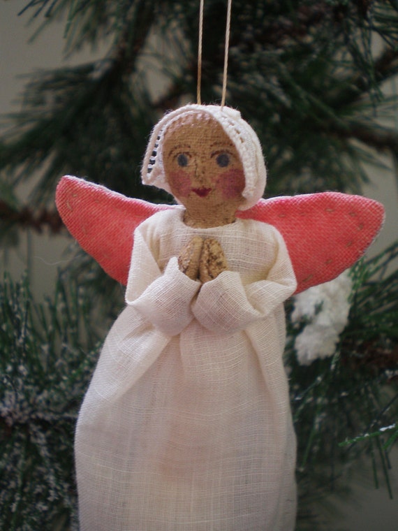 Made To Order Aged Cloth Painted Praying Christmas Angel | Etsy