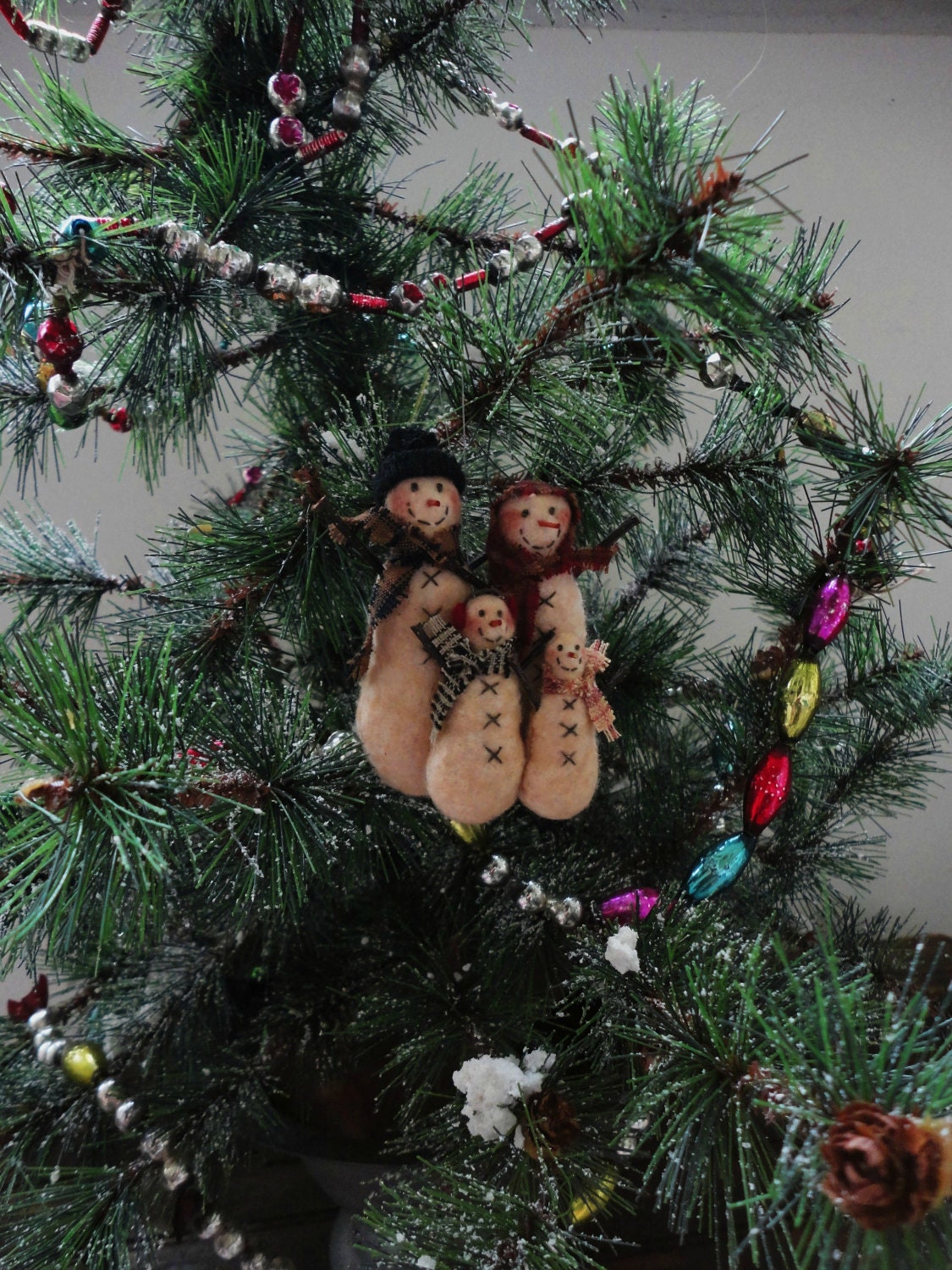 Cotton Batting Snowmen Ornament Named Snow Flakes Etsy