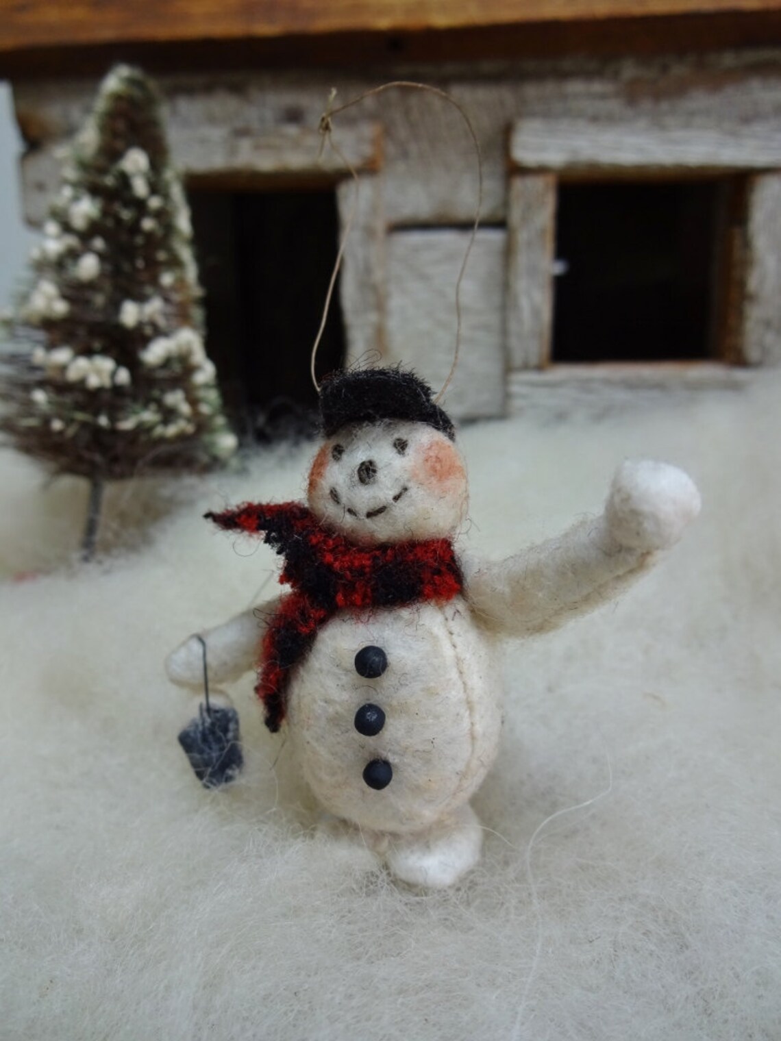 Cotton Batting Snowman Christmas Ornament Named Play Ball Etsy