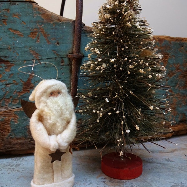 Made To Order Cotton Batting White Angel Santa Christmas Ornament Named Hes An Angel