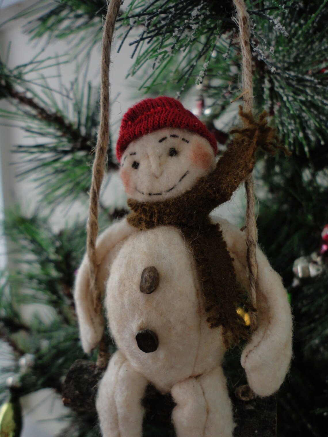 Made To Order Cotton Batting Snowman Christmas Ornament Named Etsy