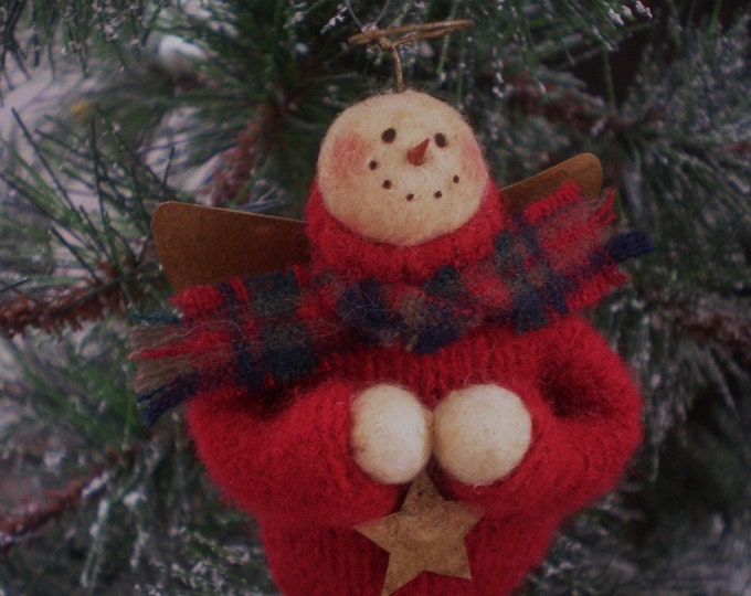 Cotton Batting Snowman Ornament Named Pray for Snow Etsy