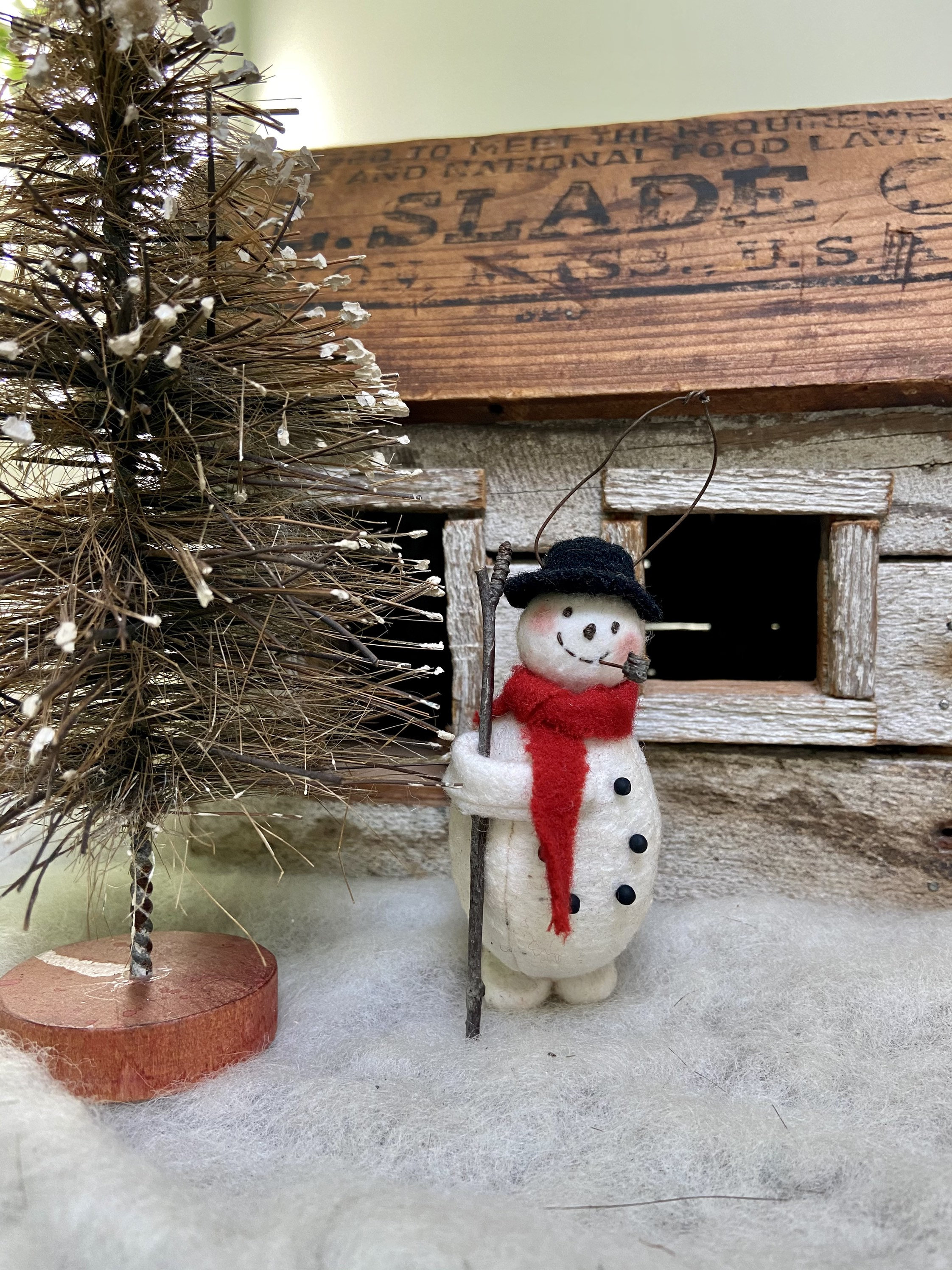 Made To Order Cotton Batting Snowman Christmas Ornament Named Puff Da…