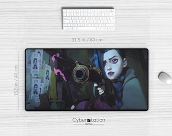 ARCANE | Gaming Desk Mat | JINX |  2 sizes - 32"X 16" / 22"X 12" | xl mouse pad | gift idea | Riftbound tcg playmat
