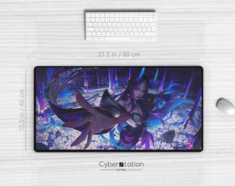 LEAGUE of LEGENDS - Gaming Desk Mat | IRELIA |  31.5 x 15.5 in / 80 x 40 cm - Ionia Oni - Spirit Blossom - xl mouse pad