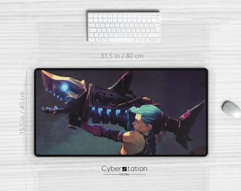 ARCANE - Gaming Schreibtischmatte | JINX + Fischgräte |  80 x 40 cm - XL Mauspad | Geschenkidee - Riftbound