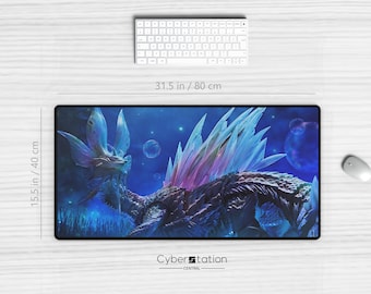 モンスターハンター - ゲーミングデスクマット | MIZUSTUNE | 31.5 x 15.5インチ / 80 x 40 cm - リヴァイアシアン - XLマウスパッド