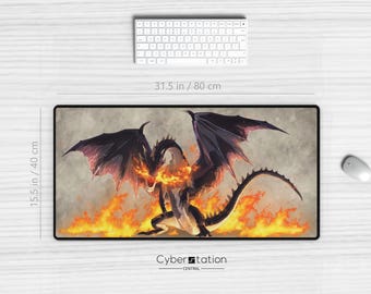 モンスターハンター - ゲーミングデスクマット | FATALIS | 31.5 x 15.5インチ / 80 x 40 cm - XLサイズマウスパッド
