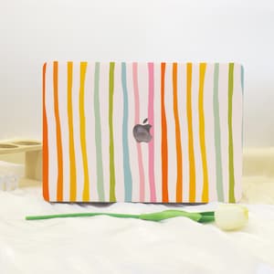 Vibrant Stripes MacBook Shell Case Cover For New MacBook Pro 13 14 M1 M2 Air 13 A3113, A2337 A2338 Macbook Pro 15 16 Case, Apple Laptop Case