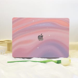 Pink Stars MacBook Shell Case Cover For New MacBook Pro 13 14 M1 M2 Air 13 A3113, A2337 A2338 Macbook Pro 15 16 Case, Apple Laptop Case