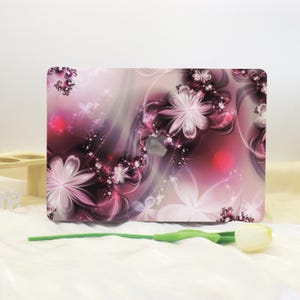 Dark Purple Crystal Flowers Case Cover For New MacBook Pro 13 14 Air 13 A3113,A2337 A2338 Macbook Pro 15 16 Case,Apple Laptop Case