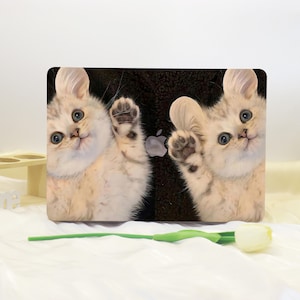 Animal Theme Coy Cute Cat MacBook Case Cover For New MacBook Pro 13 14 M4 Air 13 A3113, A2337 A2338 Macbook Pro 15 16 Case, 2025 Laptop Case