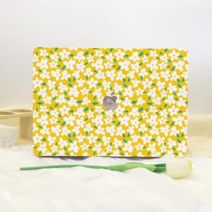 Żółta kwiatowa obudowa MacBooka Shell do nowego MacBooka Pro 13 14 M1 M2 Air 13 A3113, A2337 A2338 Macbook Pro 15 16, etui na laptopa Apple