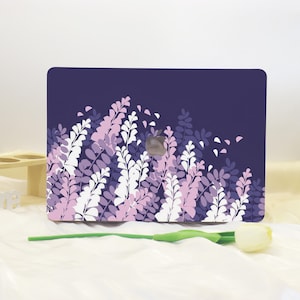 Purple Gradient Minimalist Plants MacBook Case Cover For New MacBook Pro 13 14 M4 Air 13 A3113 A2338 Macbook Pro 15 16 Case 2025 Laptop Case