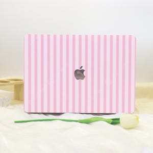 Pink Stripes MacBook Shell Case Cover For New MacBook Pro 13 14 M1 M2 Air 13 A3113, A2337 A2338 Macbook Pro 15 16 Case, Apple Laptop Case
