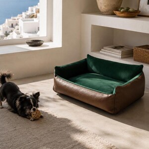 Modern Dog Sofa, Architectural Pet Furniture, Handmade Velvet Pet Couch, Designer Dog Bed with Custom Colors