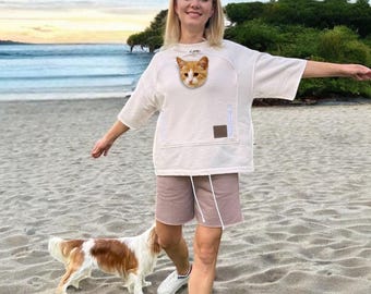 Personalized Gifts: Pet Carrier Sweatshirt for Dog Moms - Custom Dog Birthday Gift & Pet Fashion