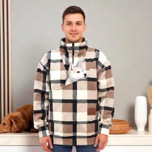 Sudadera con capucha para transportar mascotas: sudadera de forro polar para perros y gatos de 0,5 a 3 kg (1 a 7 lb)