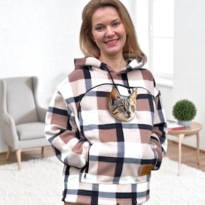Handmade Fleece Hoodie with Pocket for Pet – Cozy Clothing for Dogs & Chihuahua, Alternative to Dog Bed, Bag, Sling and Accessories