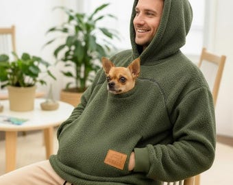 Moletom com Capuz Personalizado para Transporte de Animais de Estimação – Boucle Cáqui, Moletom Personalizado para Cães e Gatos