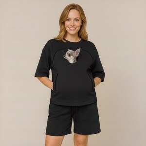 Custom Womens Sweatshirt: Oversized Pet Carrier Hoodie for Cat & Dog Mom - Personalized Mother Gifts or Mother Day Gift image 6