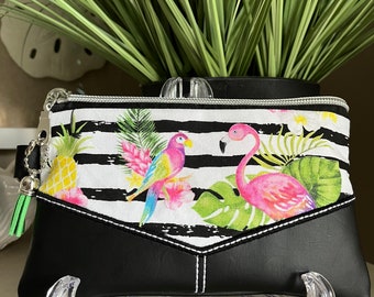 Tropical Birds Zipper Bag Pouch Mini Purse