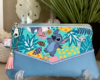 Cute Blue Alien Zipper Bag Pouch Mini Purse