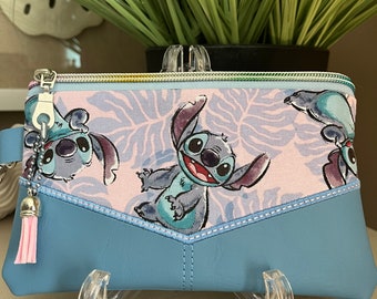 Cute Blue Alien Zipper Bag Pouch Mini Purse