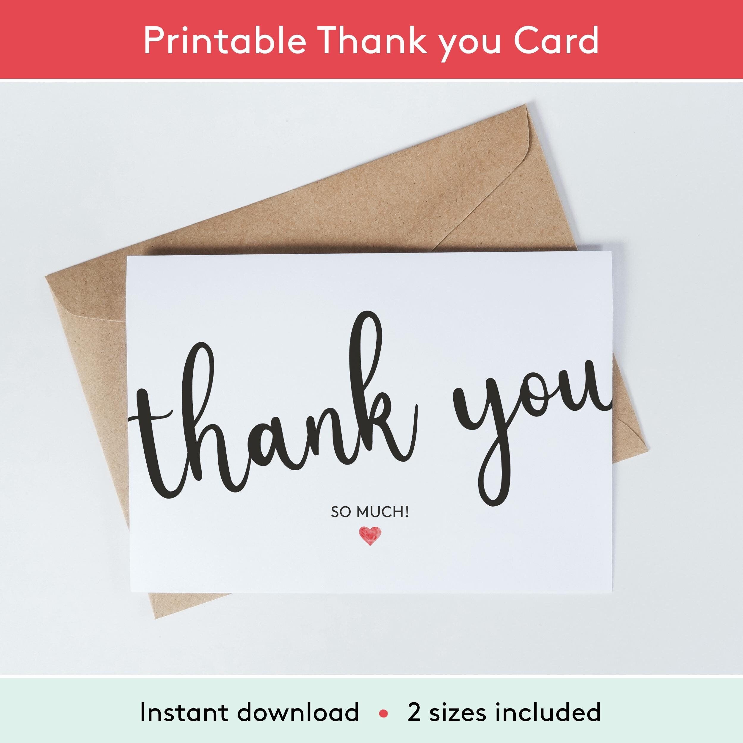 Minimalist Thank You Card: Printable Simple Design (digital