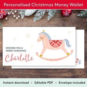 Personalisierte Weihnachtsgeldbörse, Weihnachtsgeld-Umschlag, Weihnachtsbargeld, Printable-Geldhalter, Weihnachtsgeschenkkarte, Sofort Download