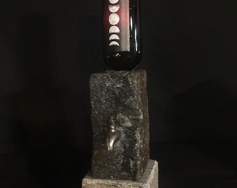 BlackStone Granite Liquor and Wine dispenser with pedestal stone base
