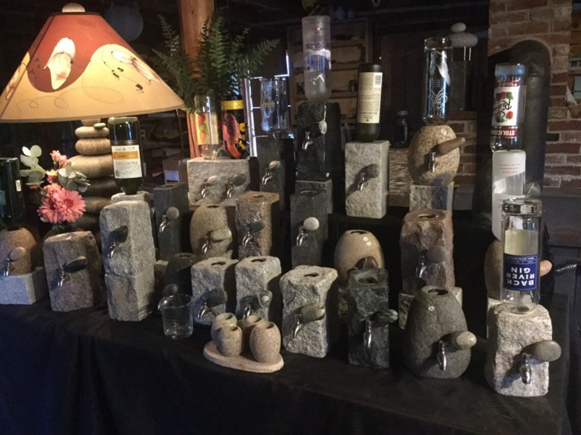 Stone Liquor Dispenser With Stone Pedestal Base Included Etsy