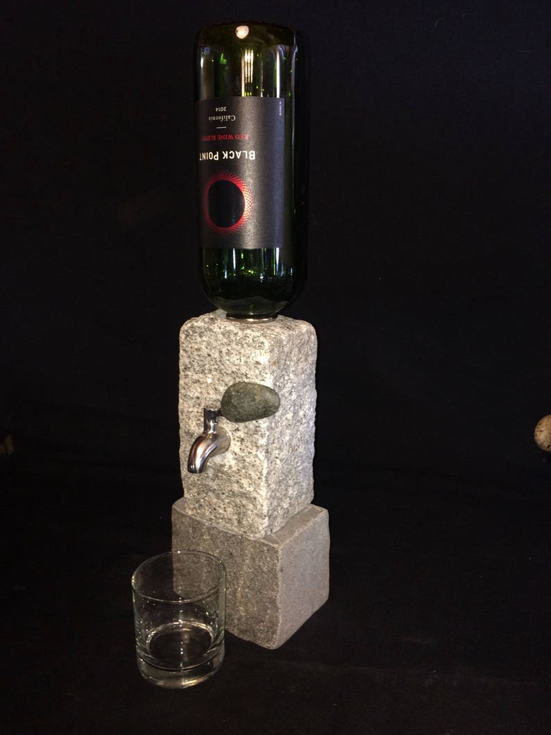 Stone Liquor Dispenser with Stone Pedestal Riser Base included image 3