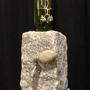 Stone Liquor Dispenser with Stone Pedestal Riser Base included image 1