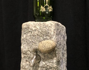Stone Liquor Dispenser with Stone Pedestal Riser Base included