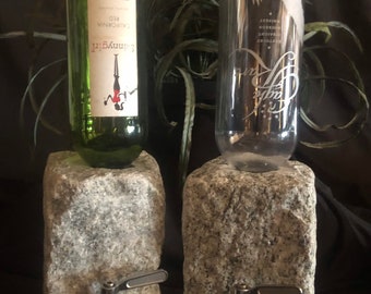 Stone Liquor and Wine Dispenser...... stainless steel handle