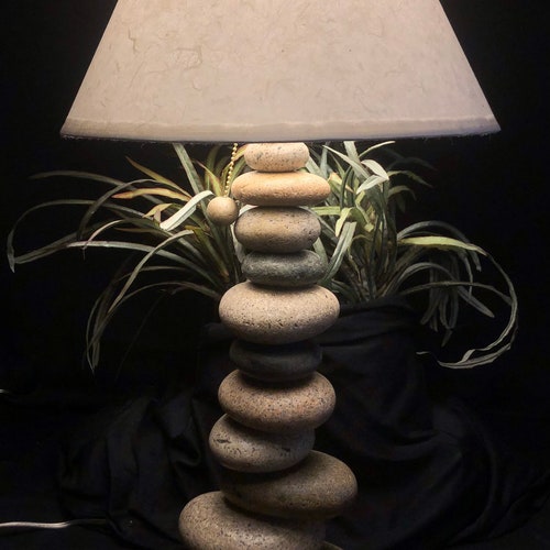 STONE Lamp....large Balance Rock Lamp Etsy