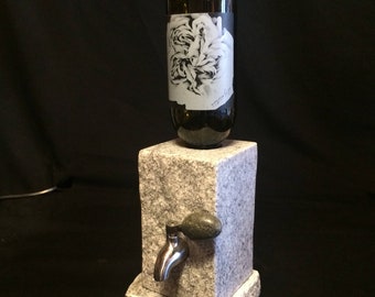 POLISHED Stone Wine and Liquor Dispenser (includes pedestal base)