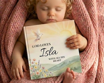 Personalized Bible Storybook with Name, Christian Baptism Gift for Girl, Custom Naming Day Gift, Christianity Bedtime Children's Book