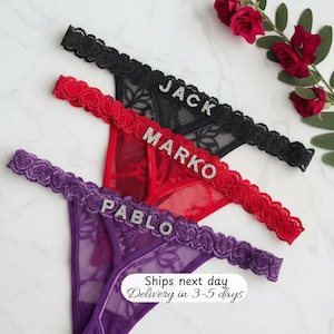 Custom Thong with Name | Name Thong | Custom Thong | Personalized Thong with Name
